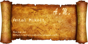 Antal Mikolt névjegykártya